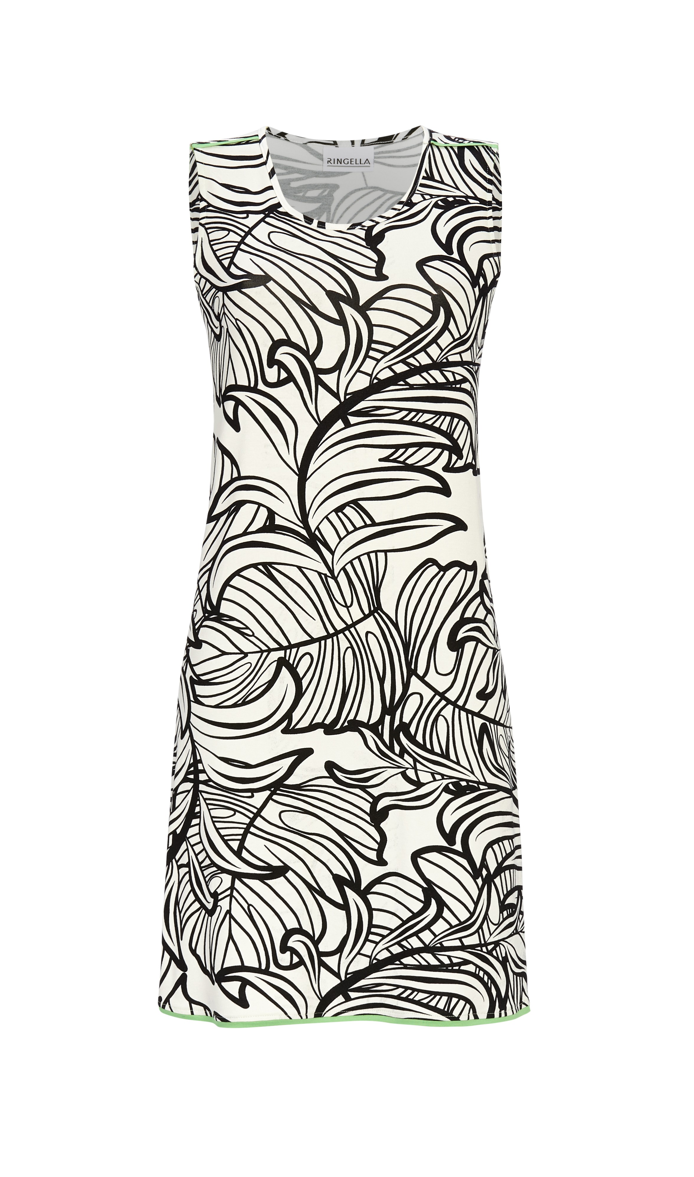 Sommerkleid mit abstrahiertem Blätterprint