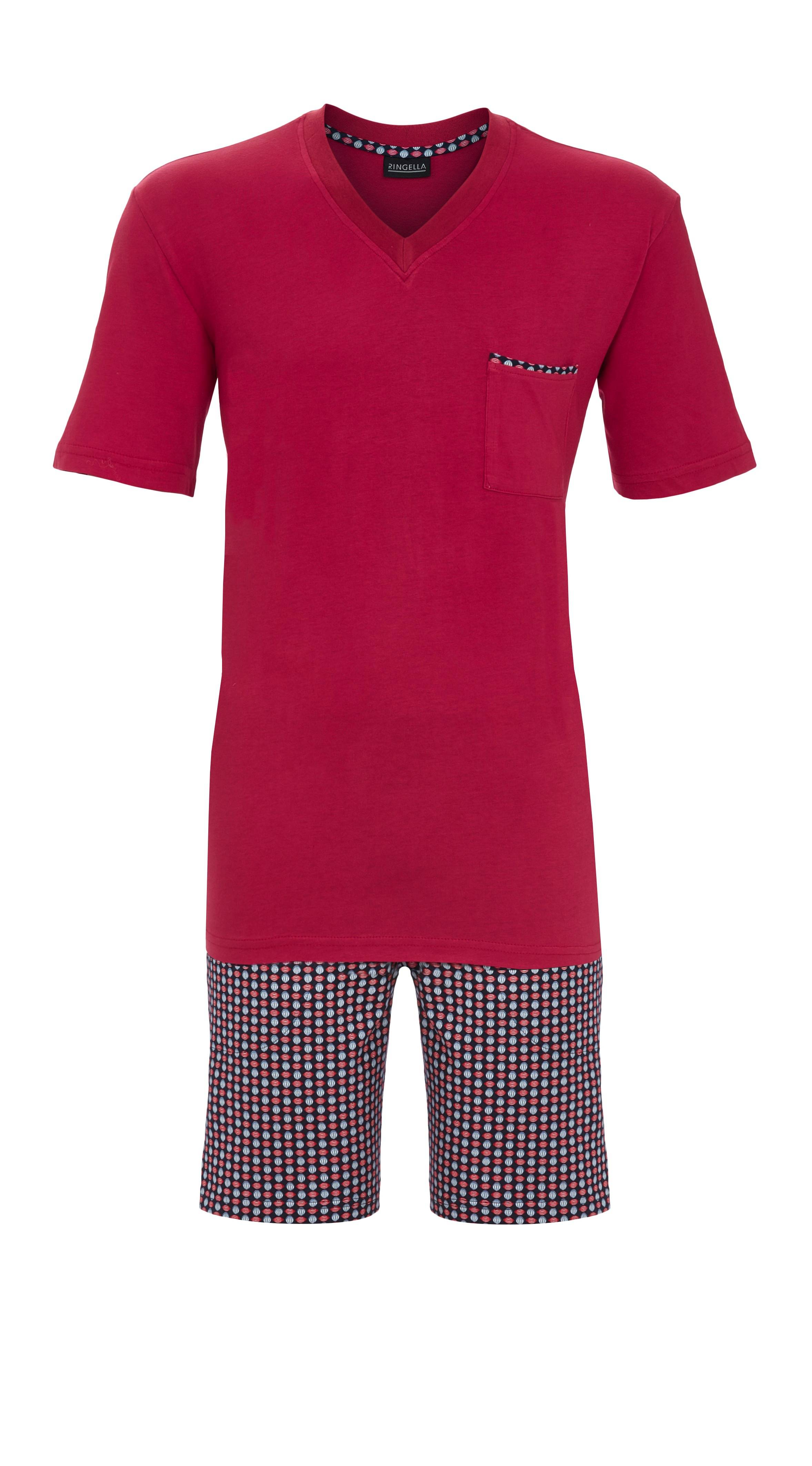 Shorty mit V-Ausschnitt und gemusterter Hose