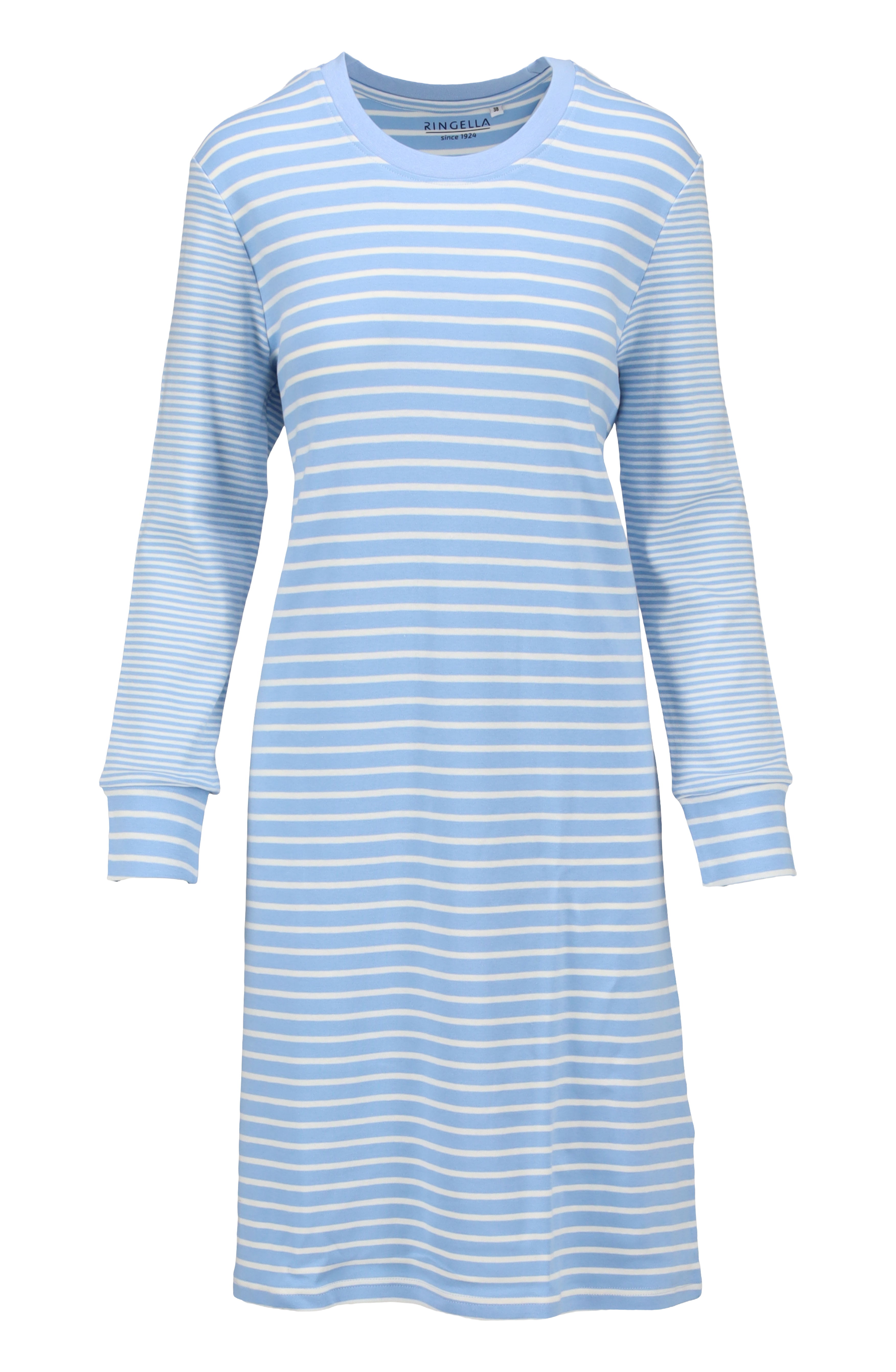 Geringeltes Sleepshirt mit Rundhalsausschnitt