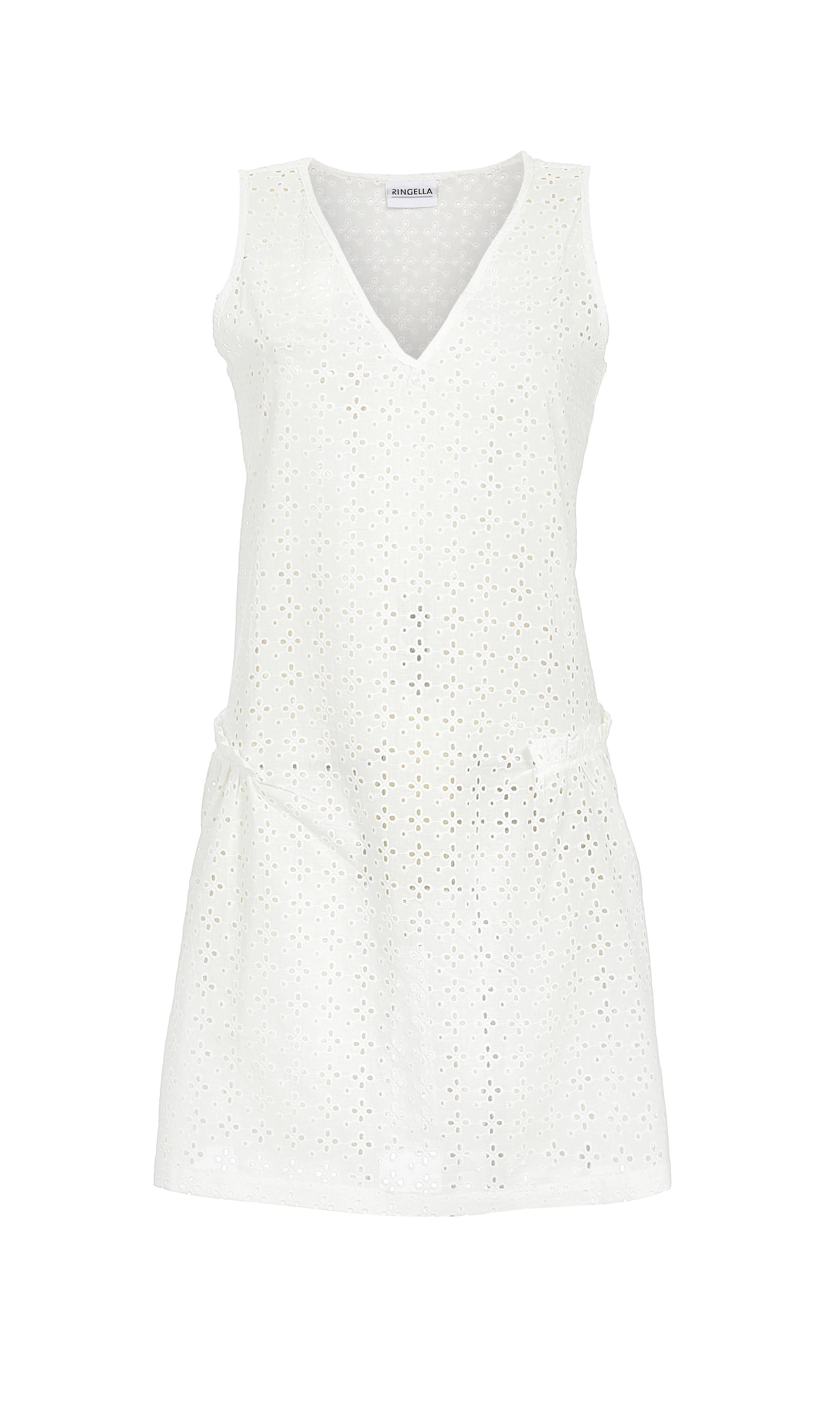 Ärmelloses Kleid aus Baumwoll-Spitze