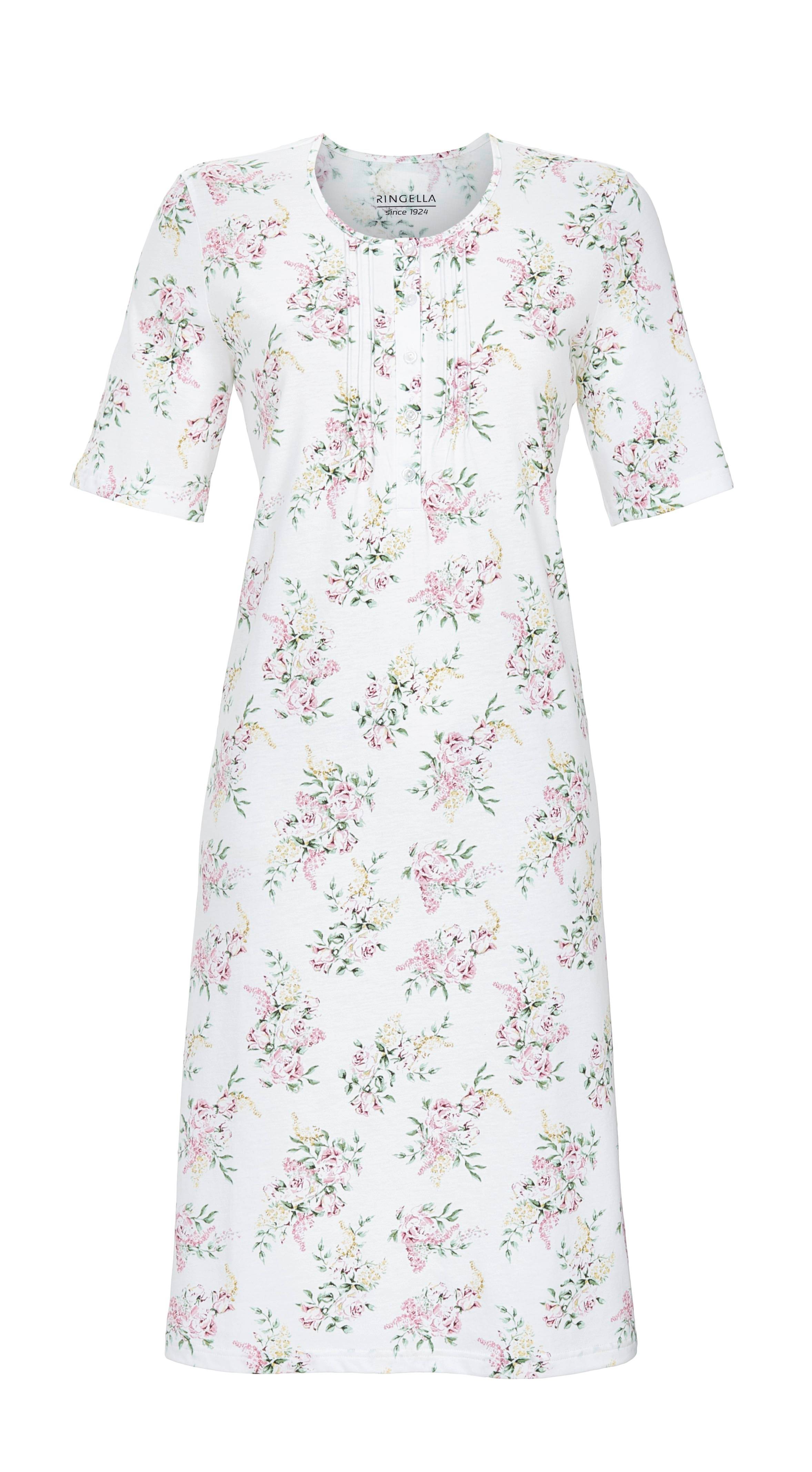 Nachthemd mit Knopfleiste und Biesen