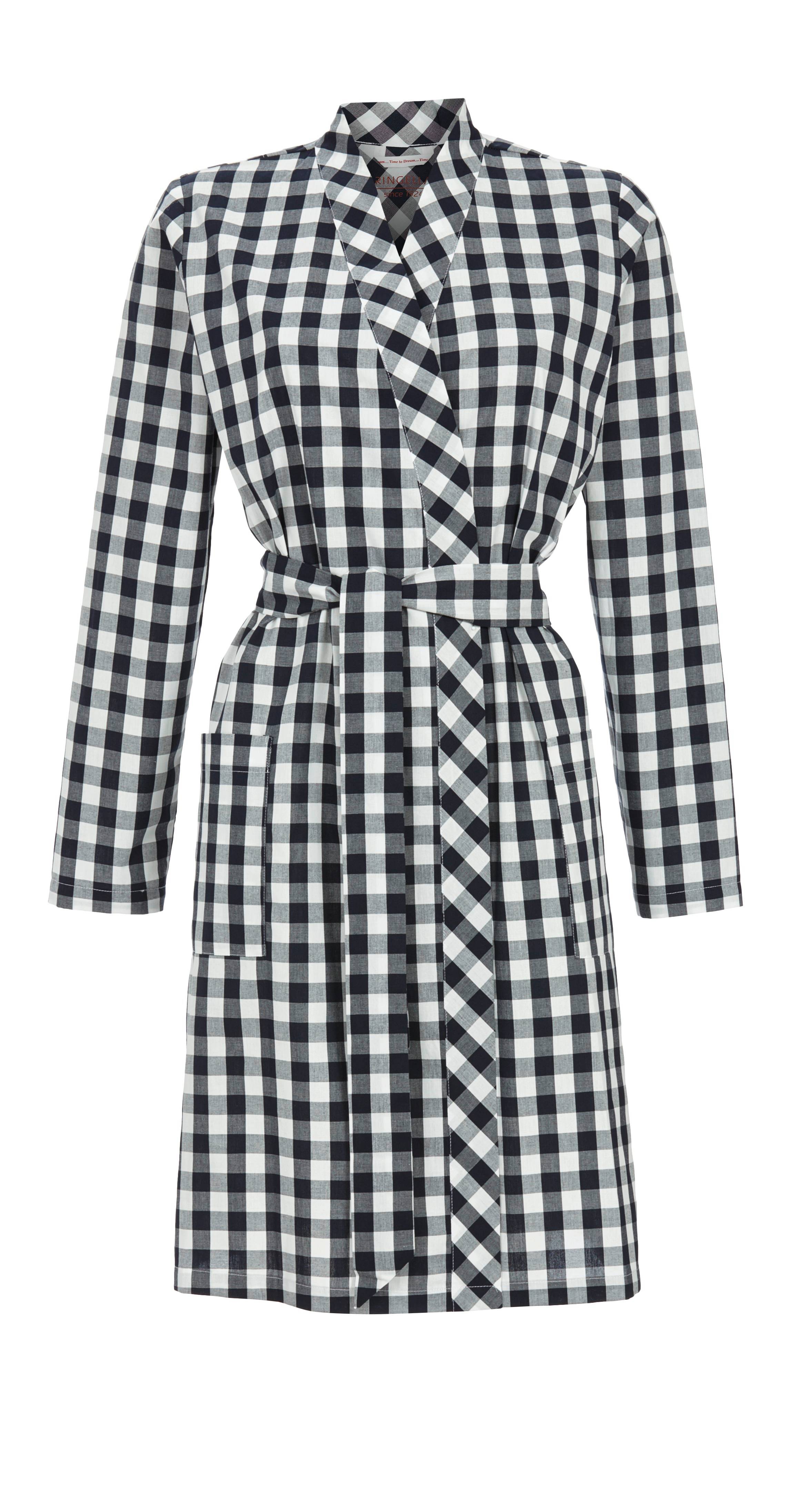 Wickelmantel aus karierter Webware