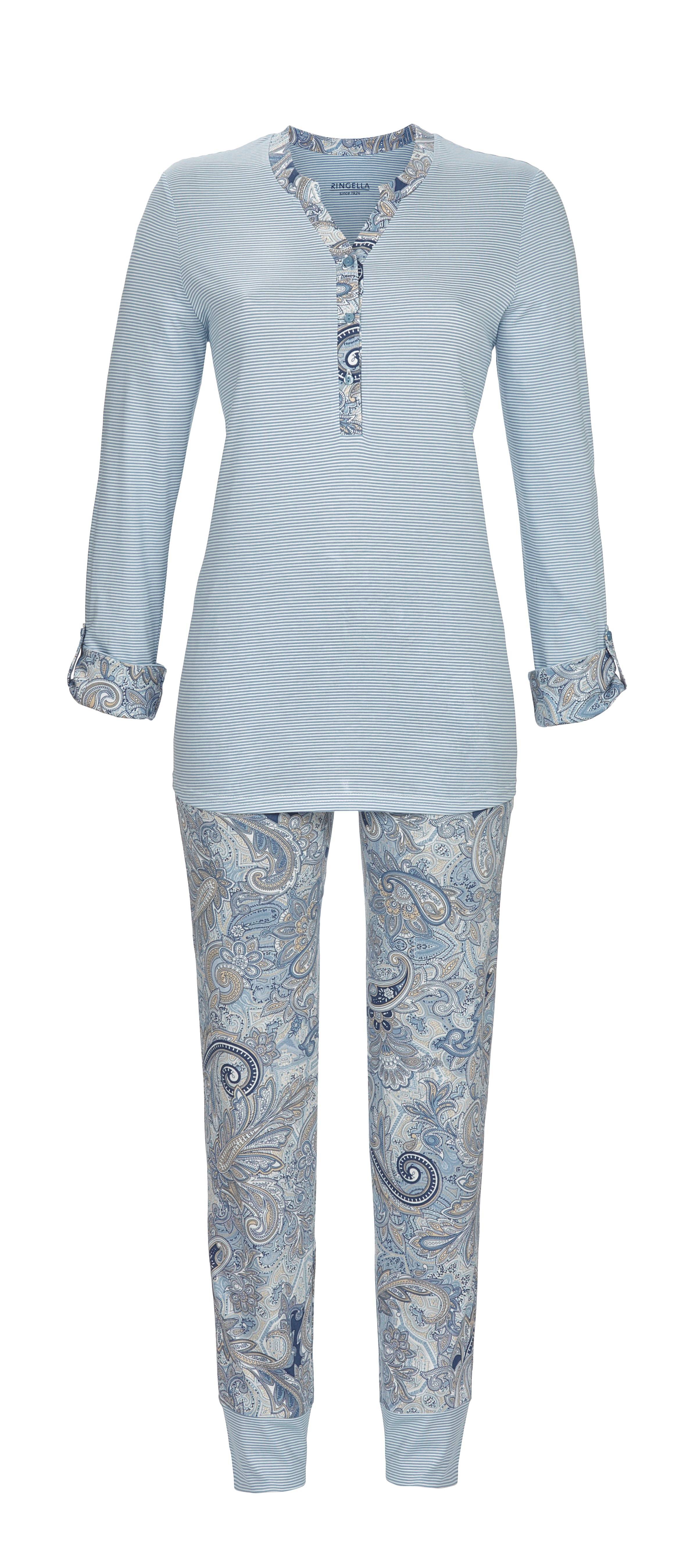 Pyjama im Mustermix mit Knopfleiste  Pyjama im Mustermix mit Knopfleiste