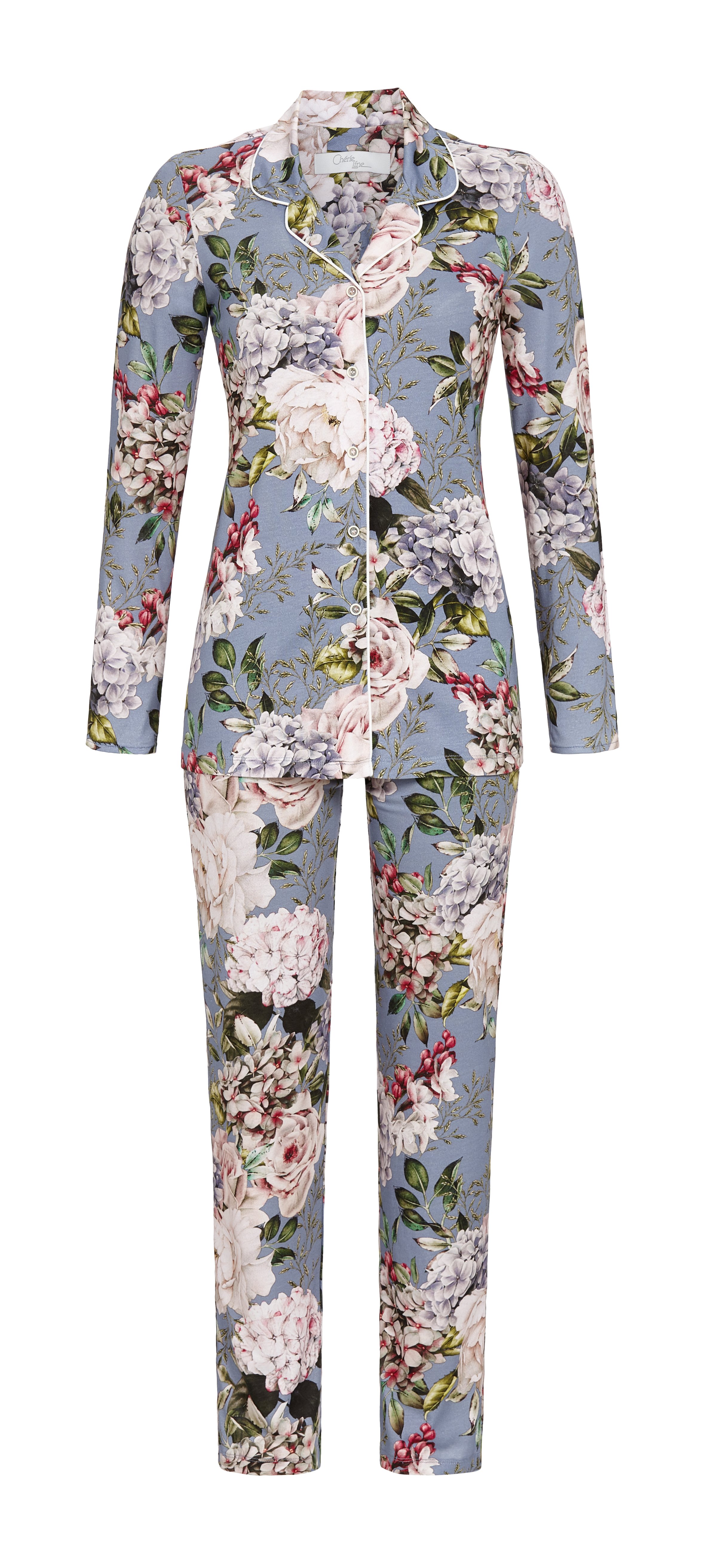 Pyjama mit durchgeknöpftem Oberteil