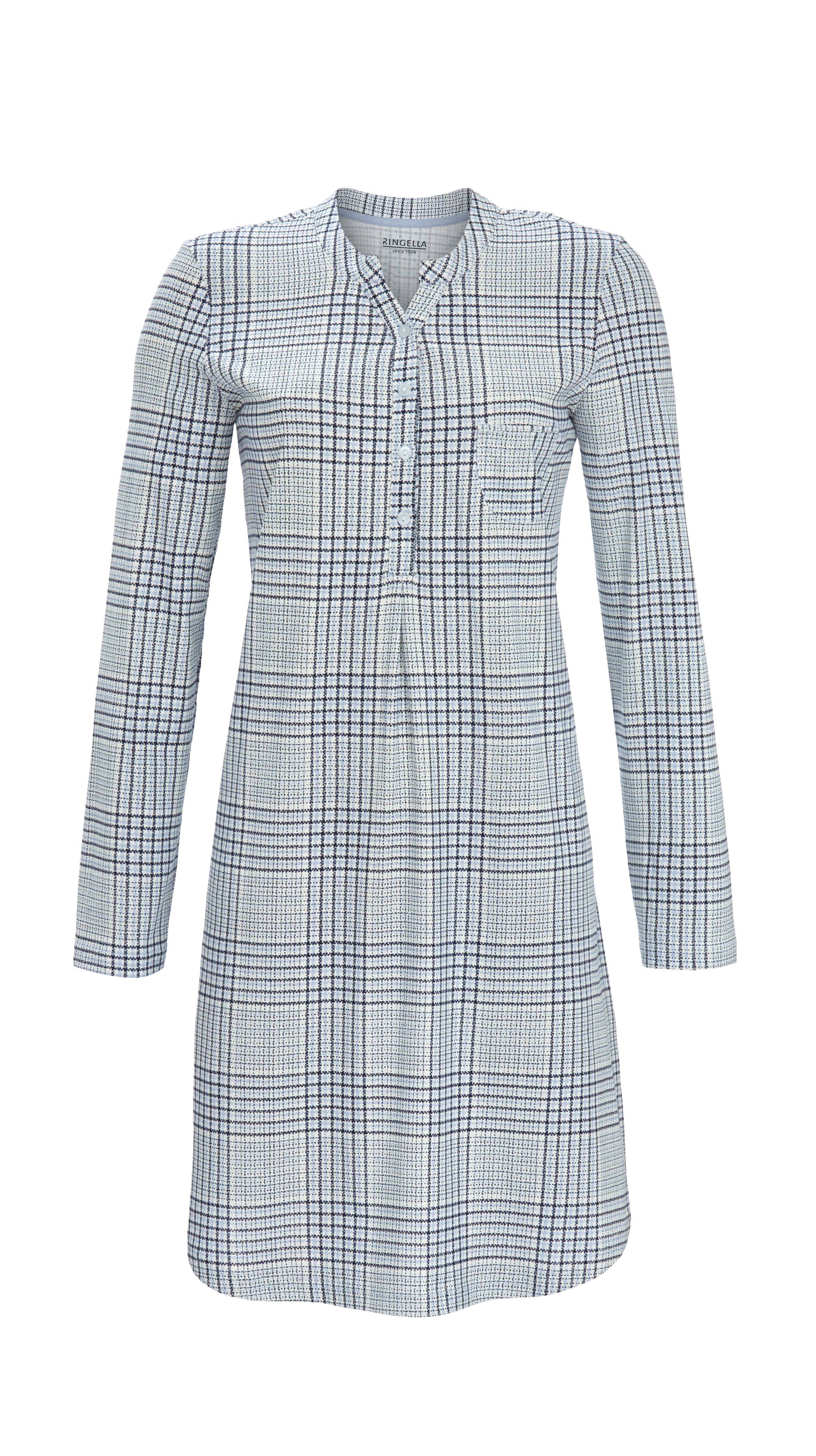Nachthemd mit Karodessin und Knopfleiste Nachthemd mit Karodessin und Knopfleiste