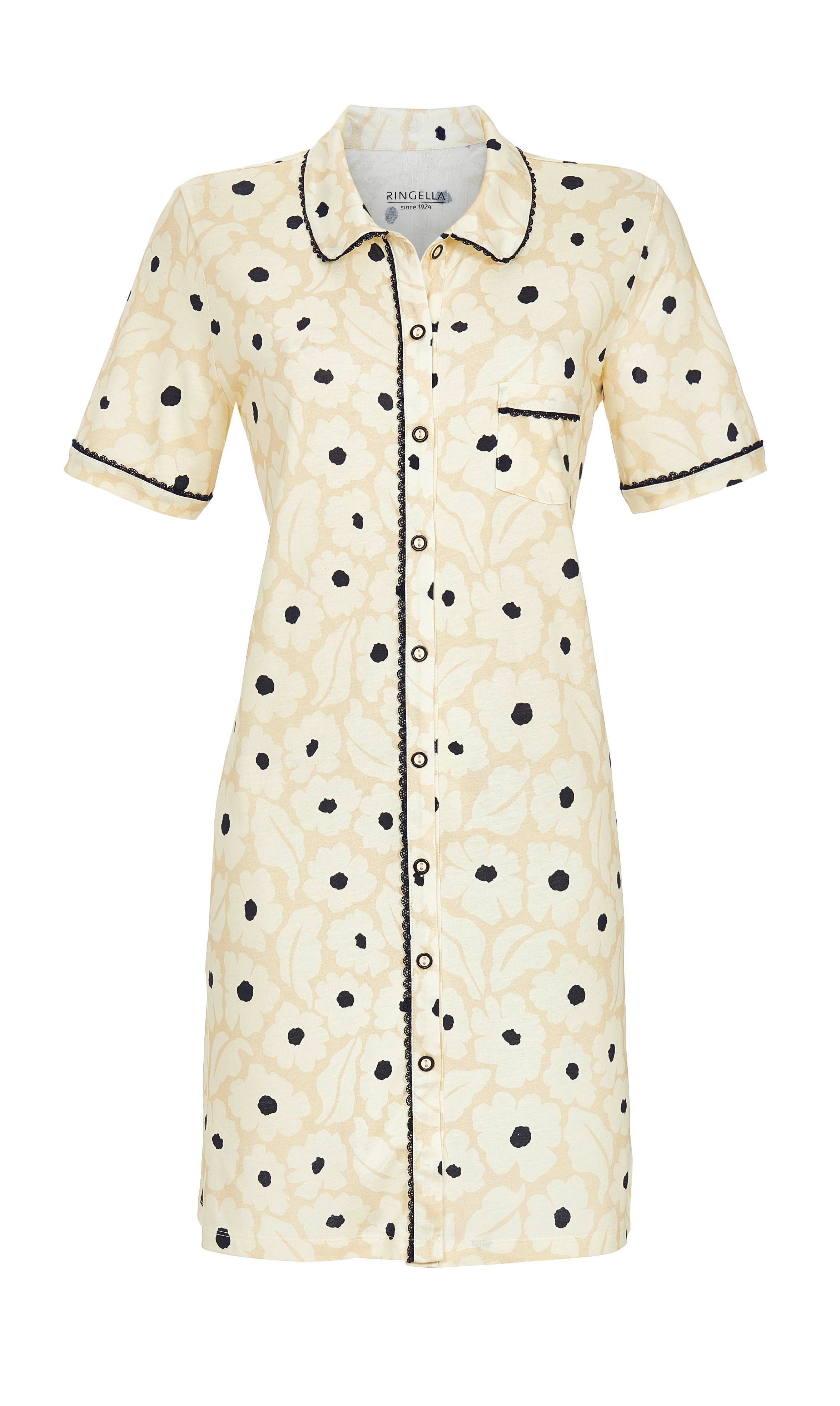 Nachthemd mit durchgehender Knopfleiste