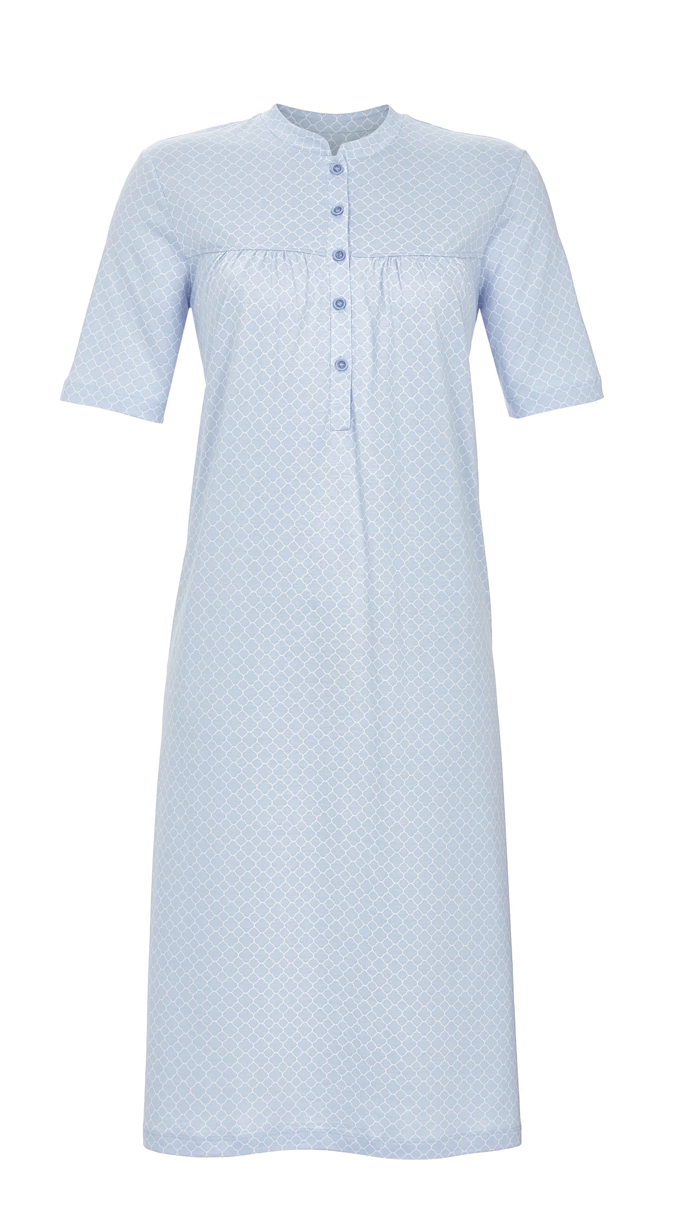Nachthemd mit Knopfleiste und Stehkragen