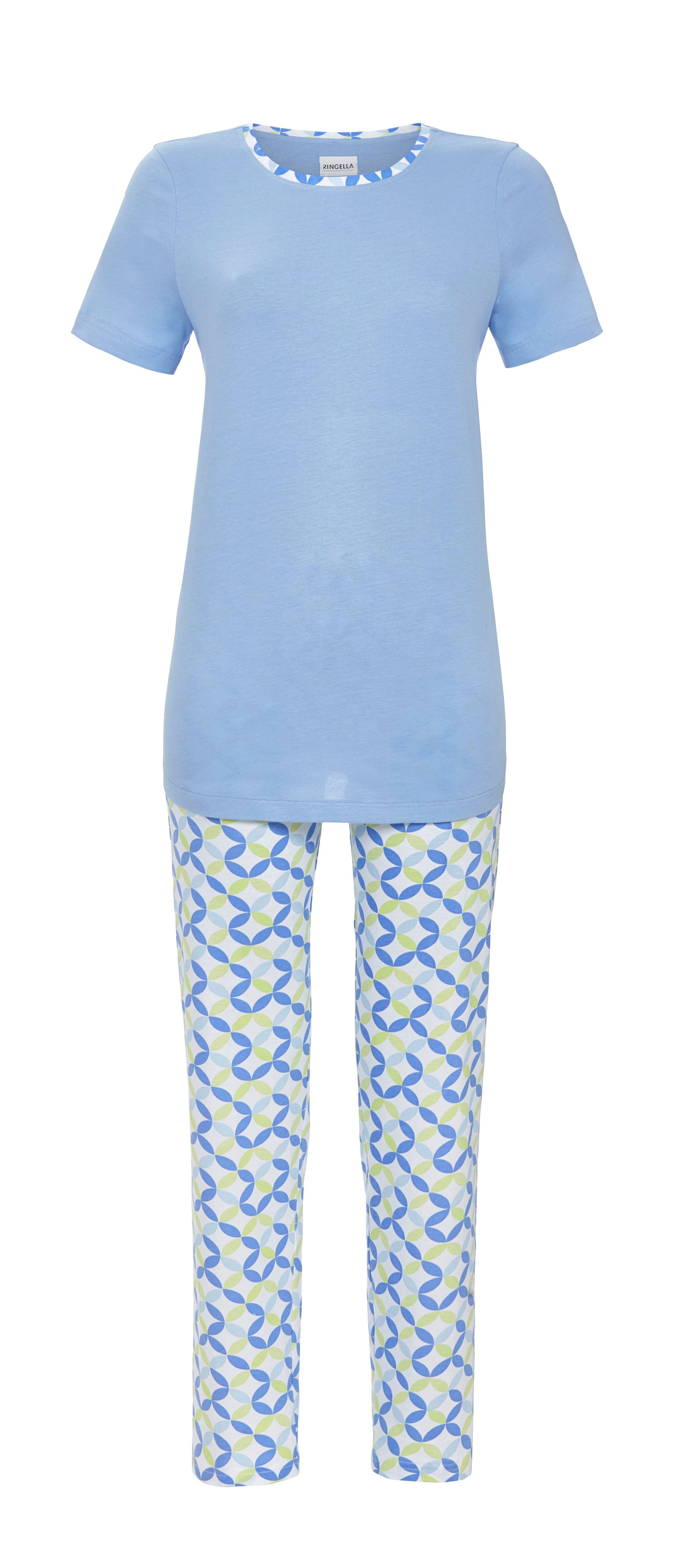 Pyjama mit langer Hose im Abstraktdessin