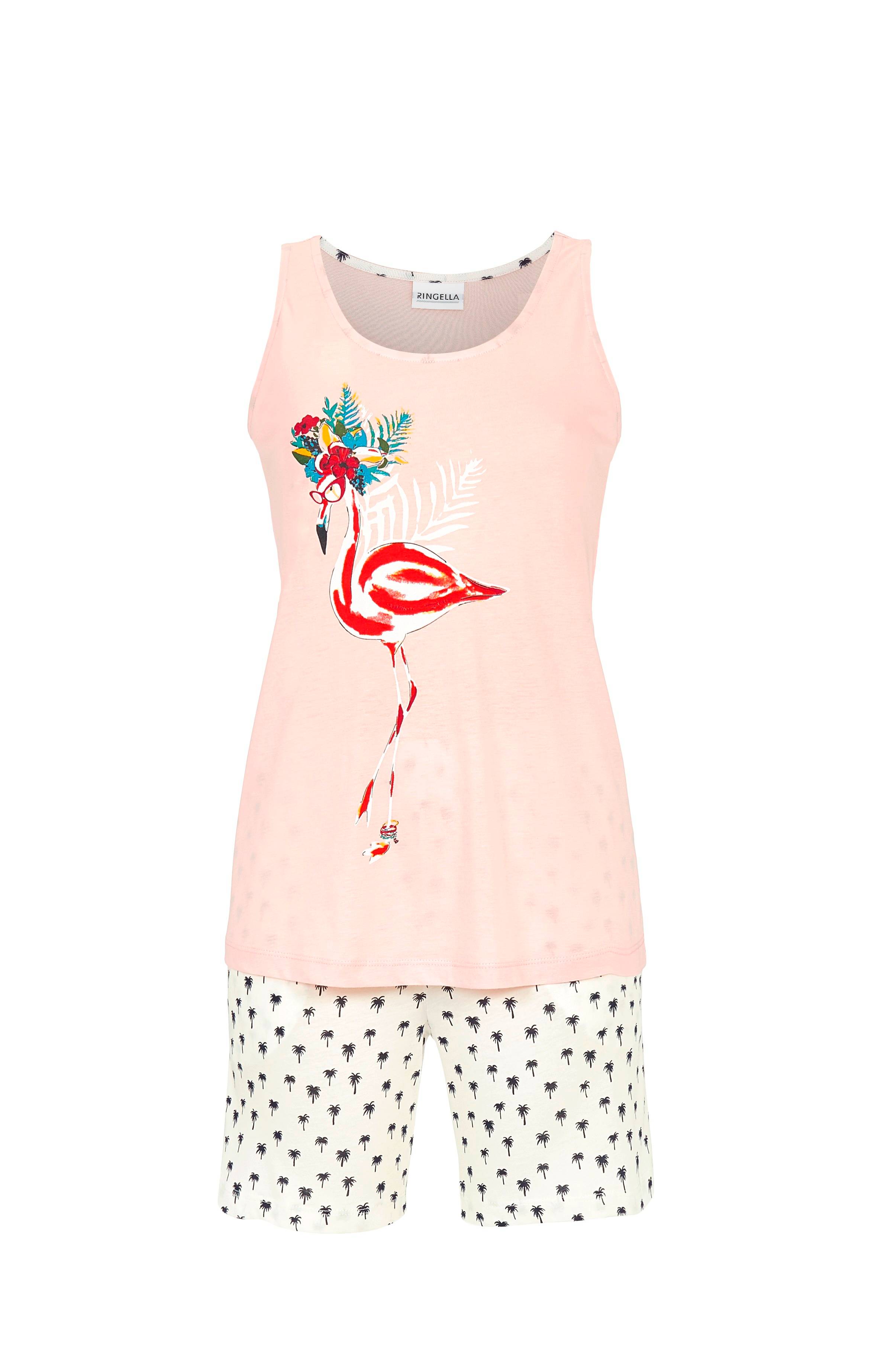 Shorty mit Motivdruck Flamingo