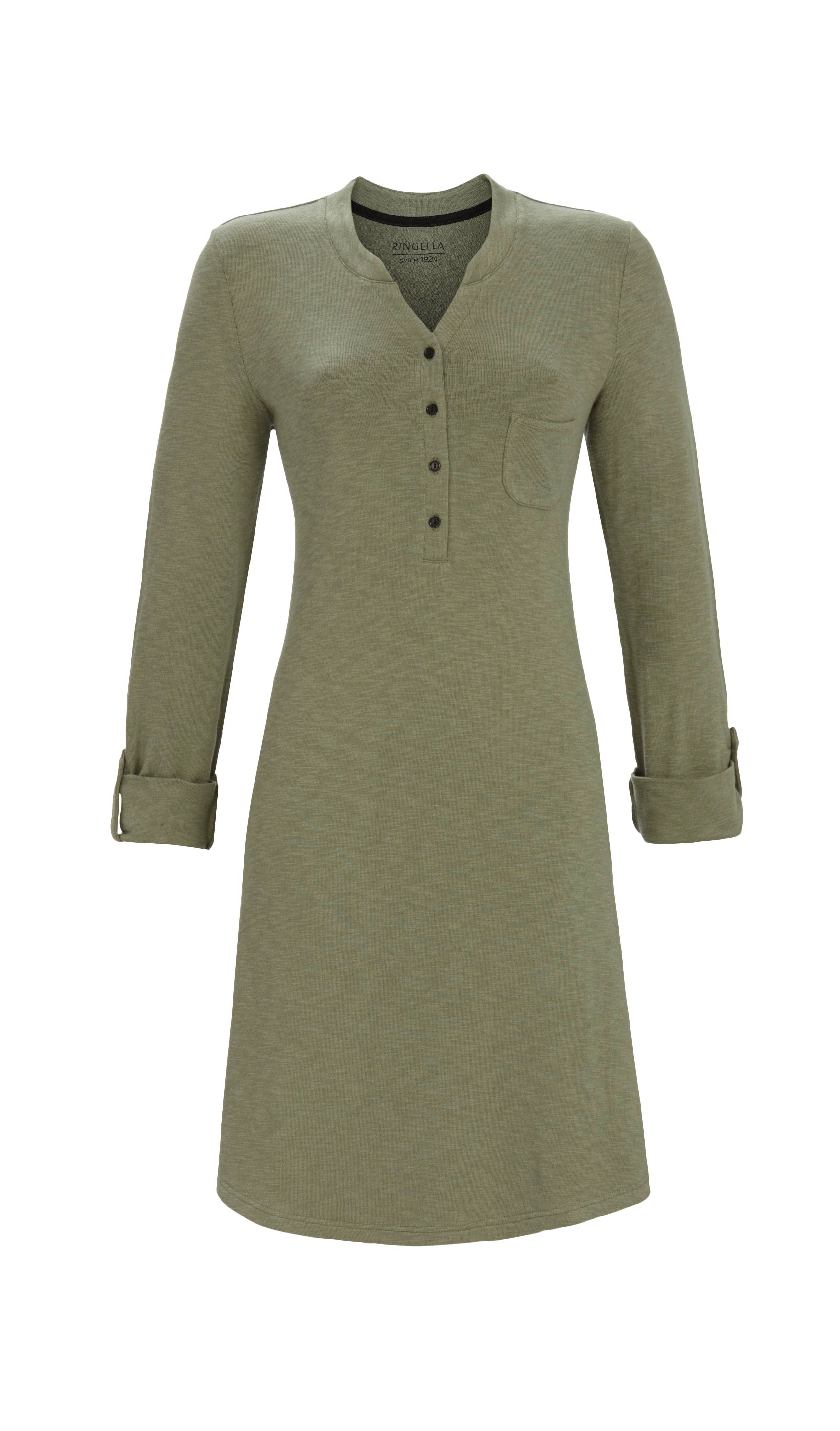 Nachthemd mit Knopfleiste und Krempelarm Nachthemd mit Knopfleiste und Krempelarm