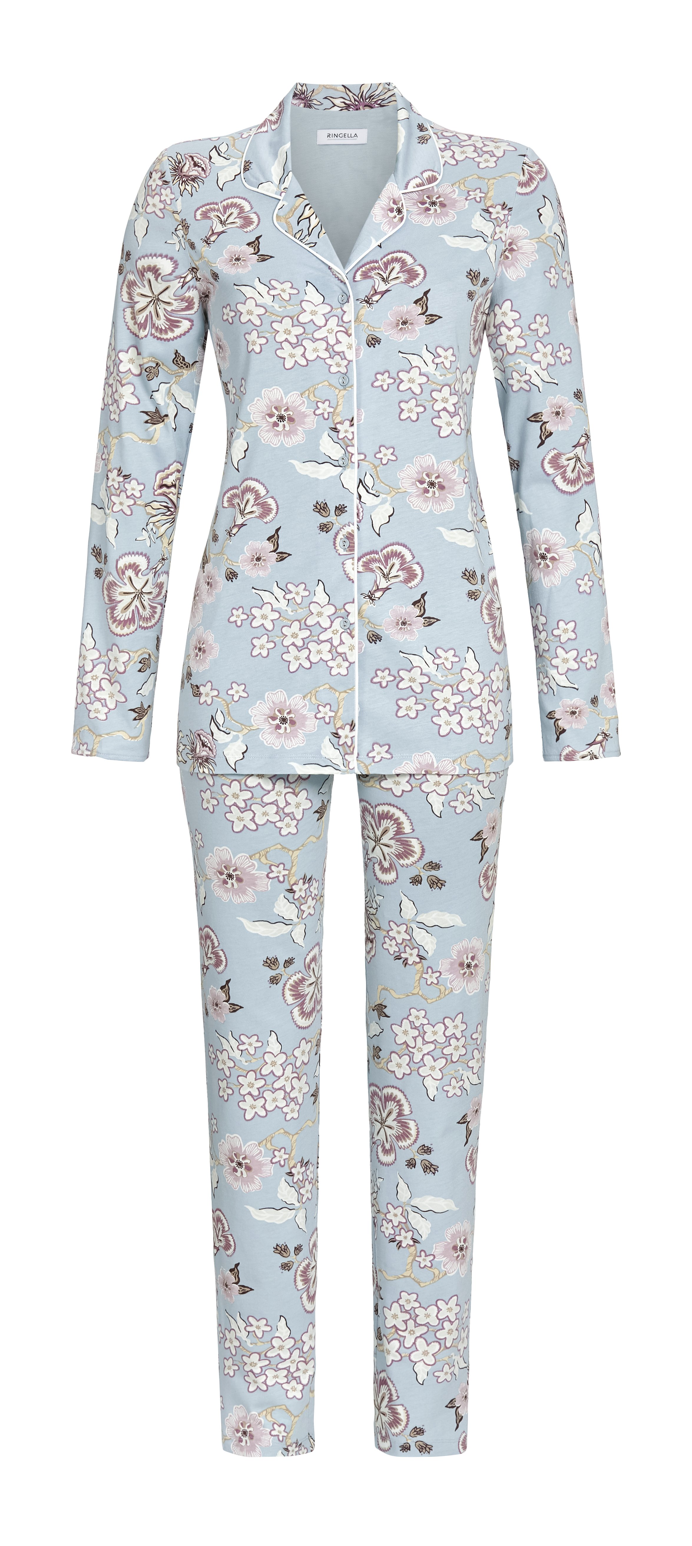 Pyjama mit durchgeknöpftem Oberteil