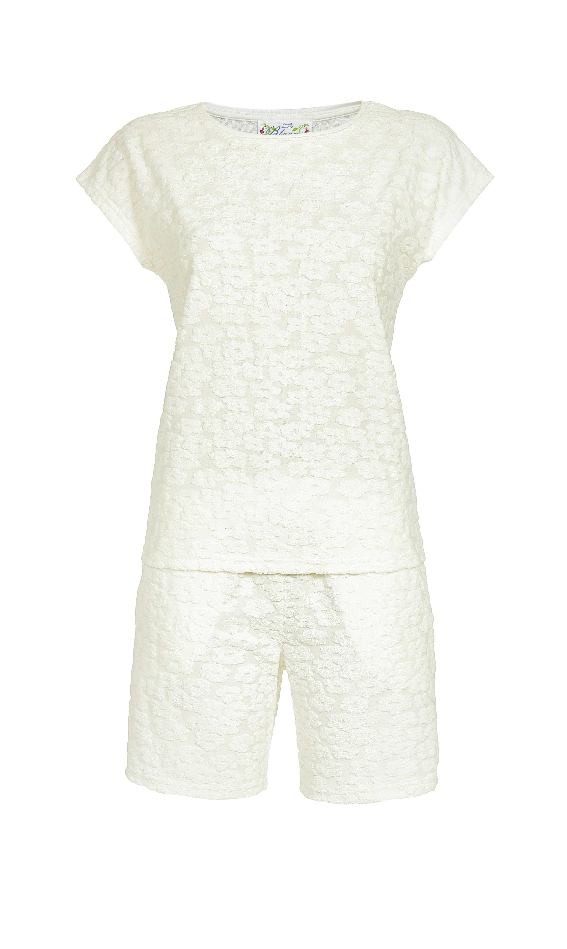 Shorty aus Jacquard-Stretchfrottee