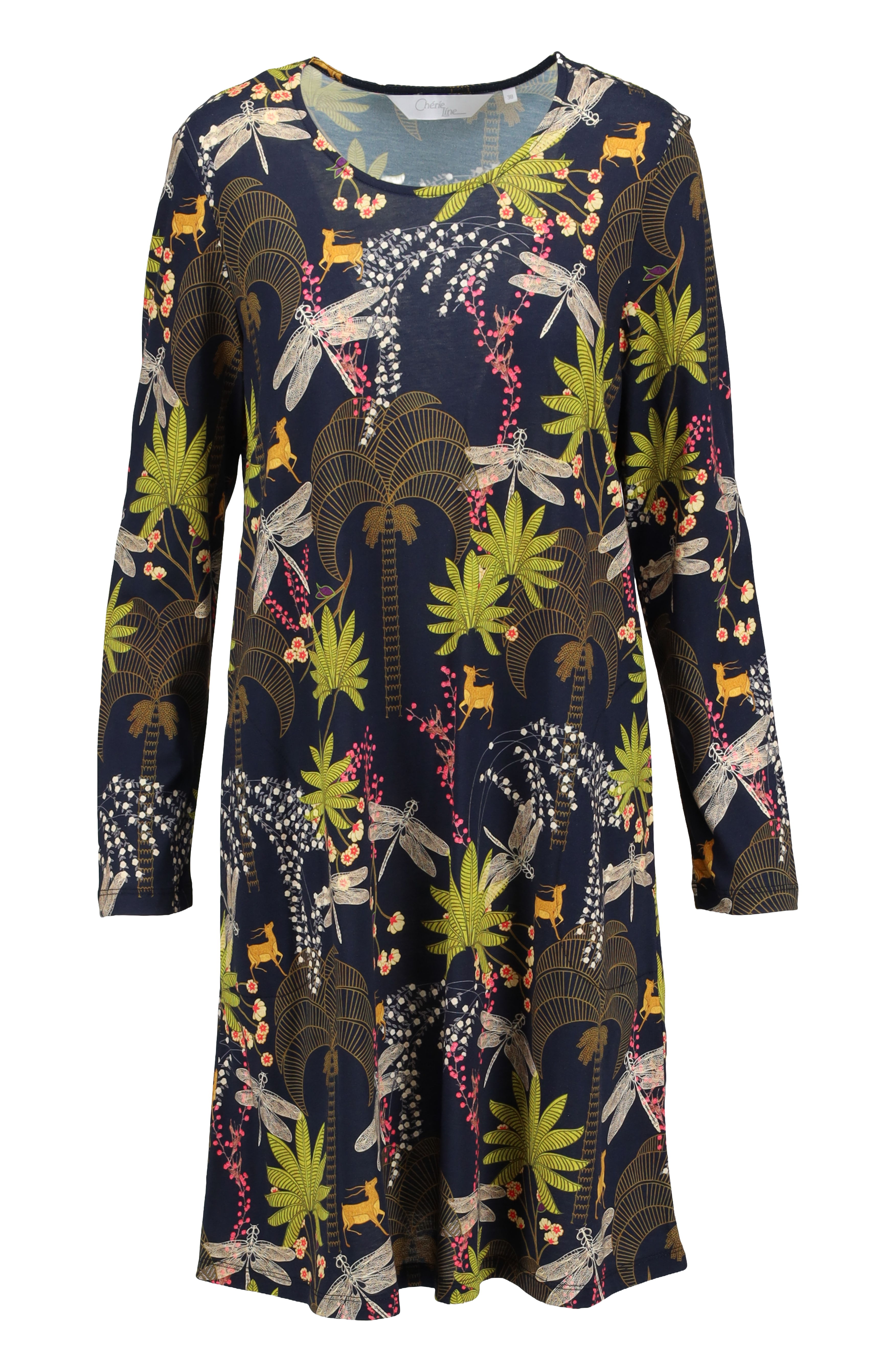 Sleepshirt mit Floraldessin und Libellen