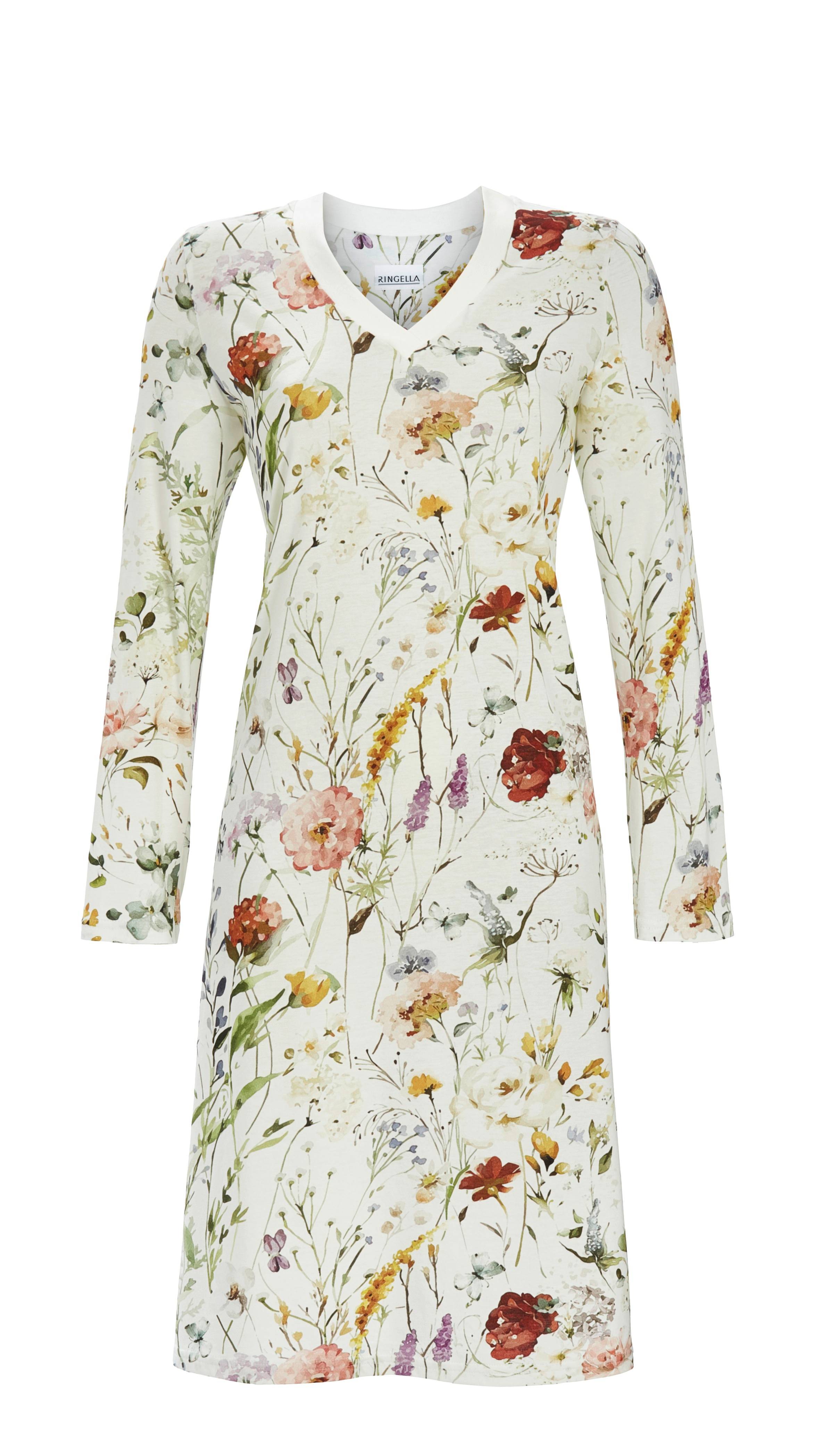 Sleepshirt mit Blumendessin und V-Ausschnitt Sleepshirt mit Blumendessin und V-Ausschnitt