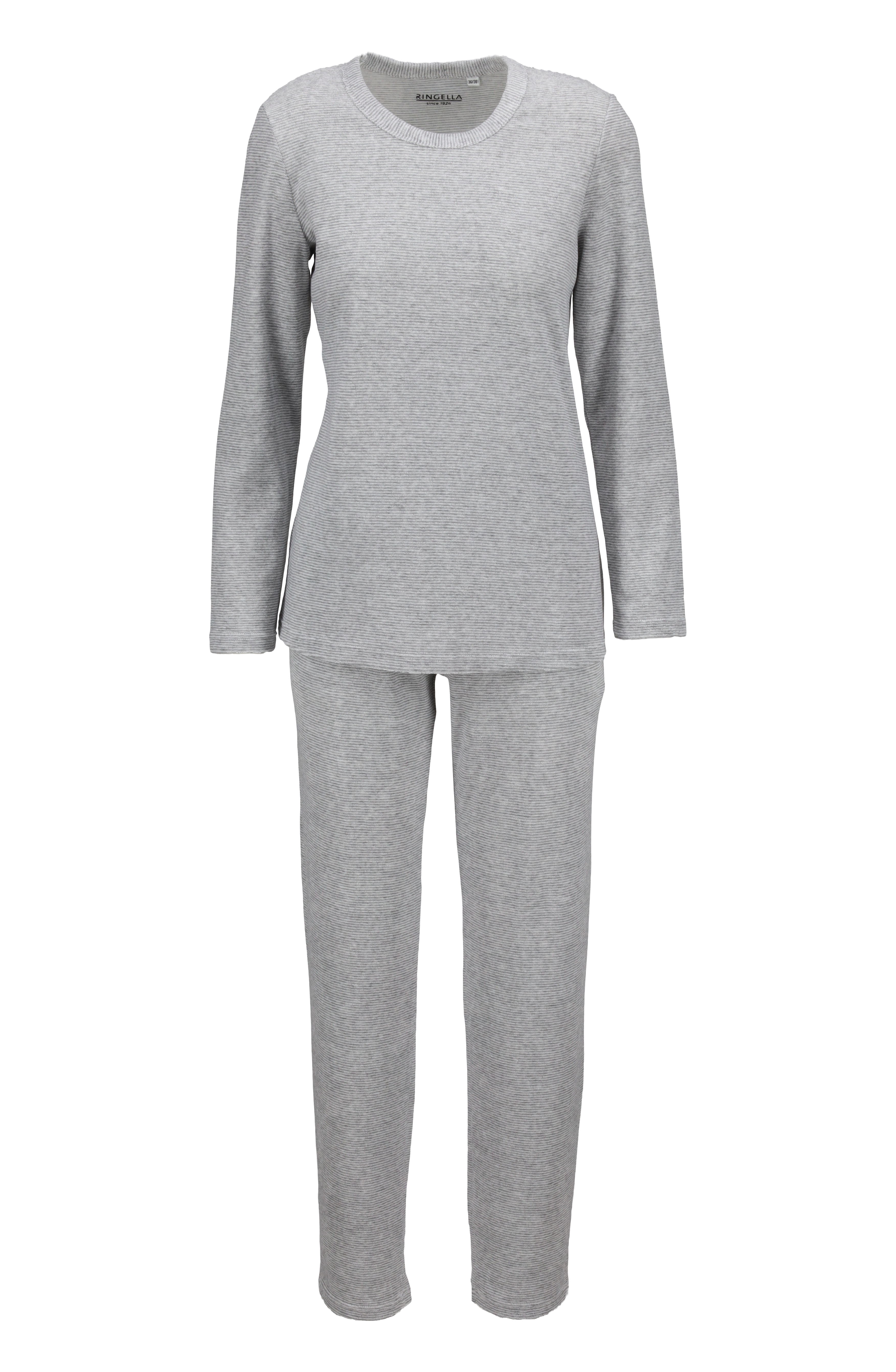 Pyjama aus geringeltem Stretchfrottee