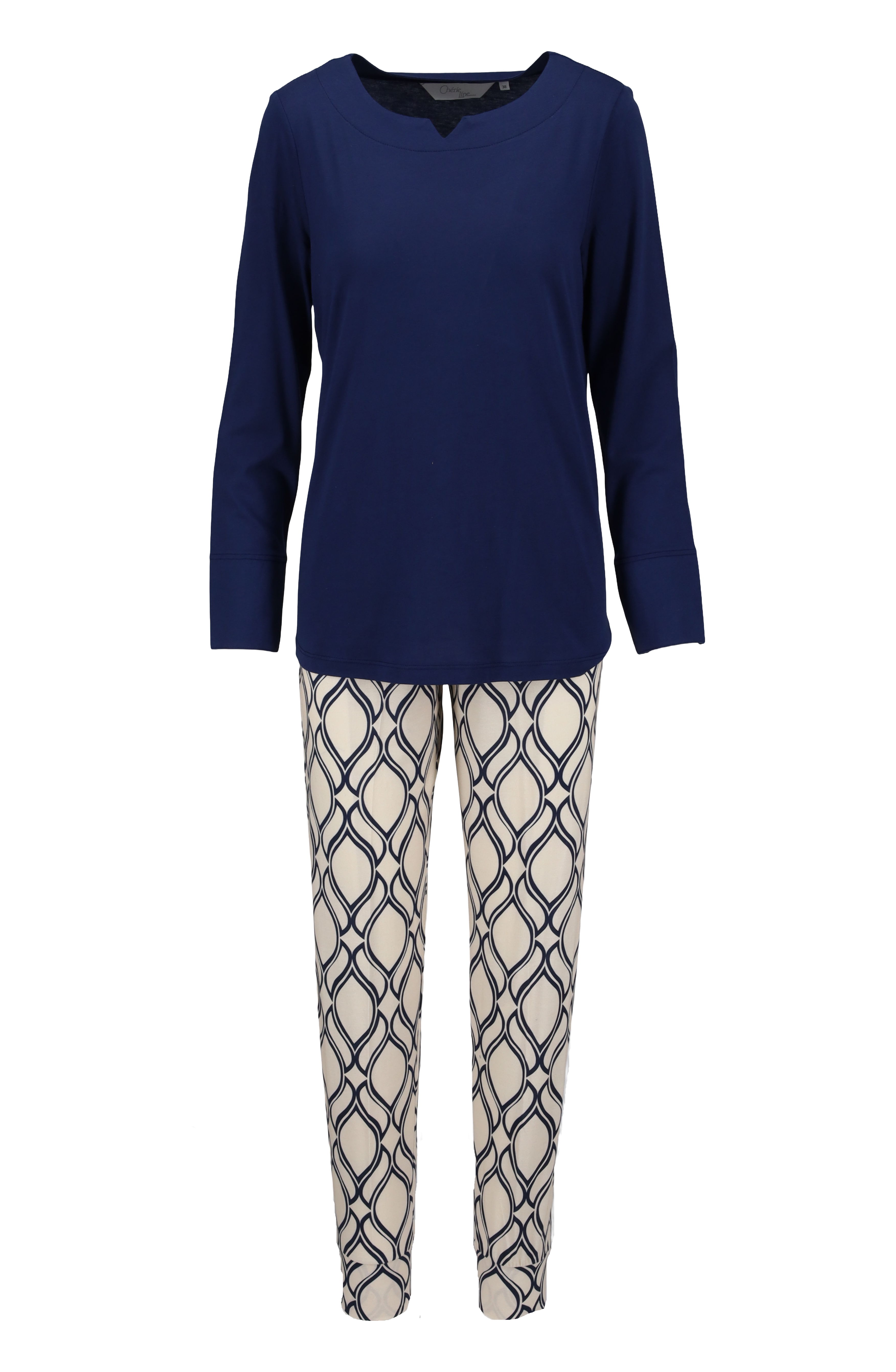 Pyjama mit Hose im Abstraktdessin