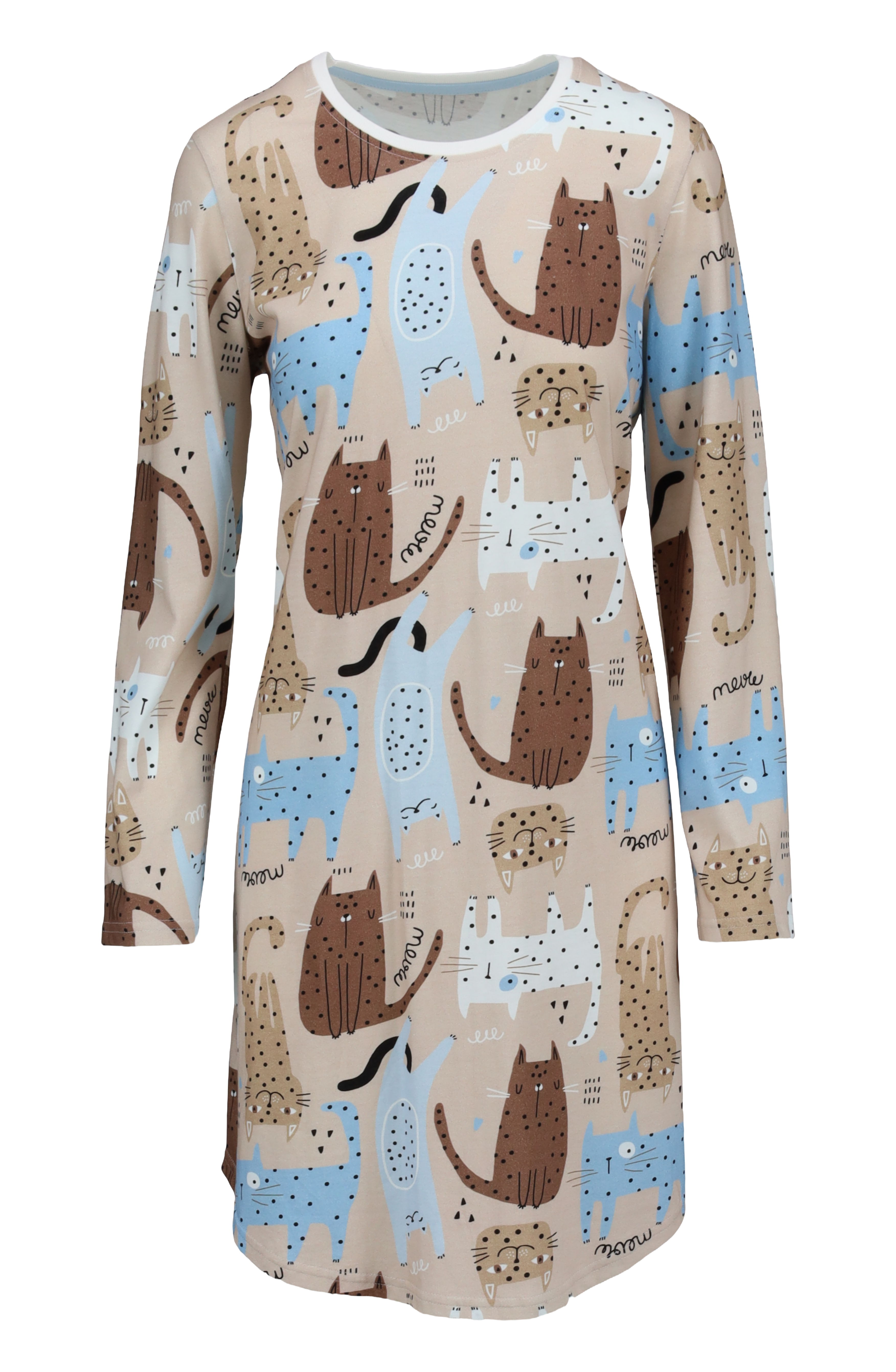 Sleepshirt mit Katzen-Dessin