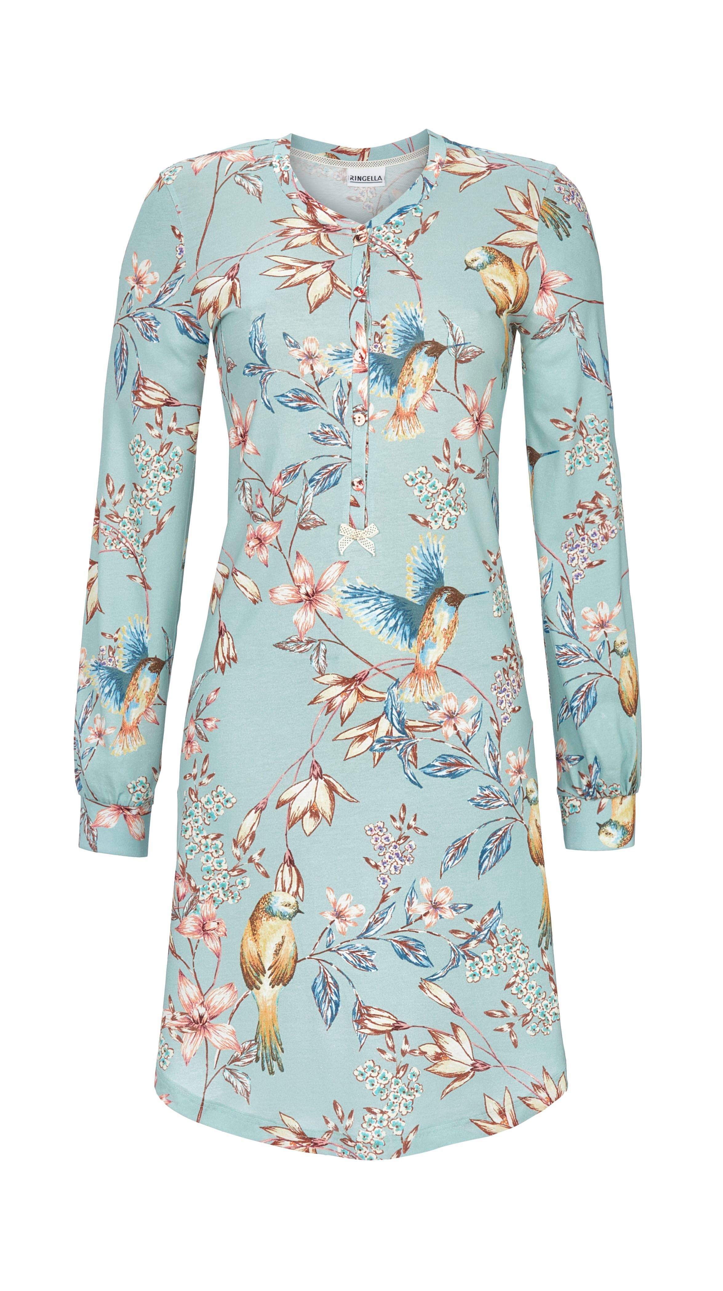 Nachthemd mit Knopfleiste und Knopfmanschetten Nachthemd mit Knopfleiste und Knopfmanschetten