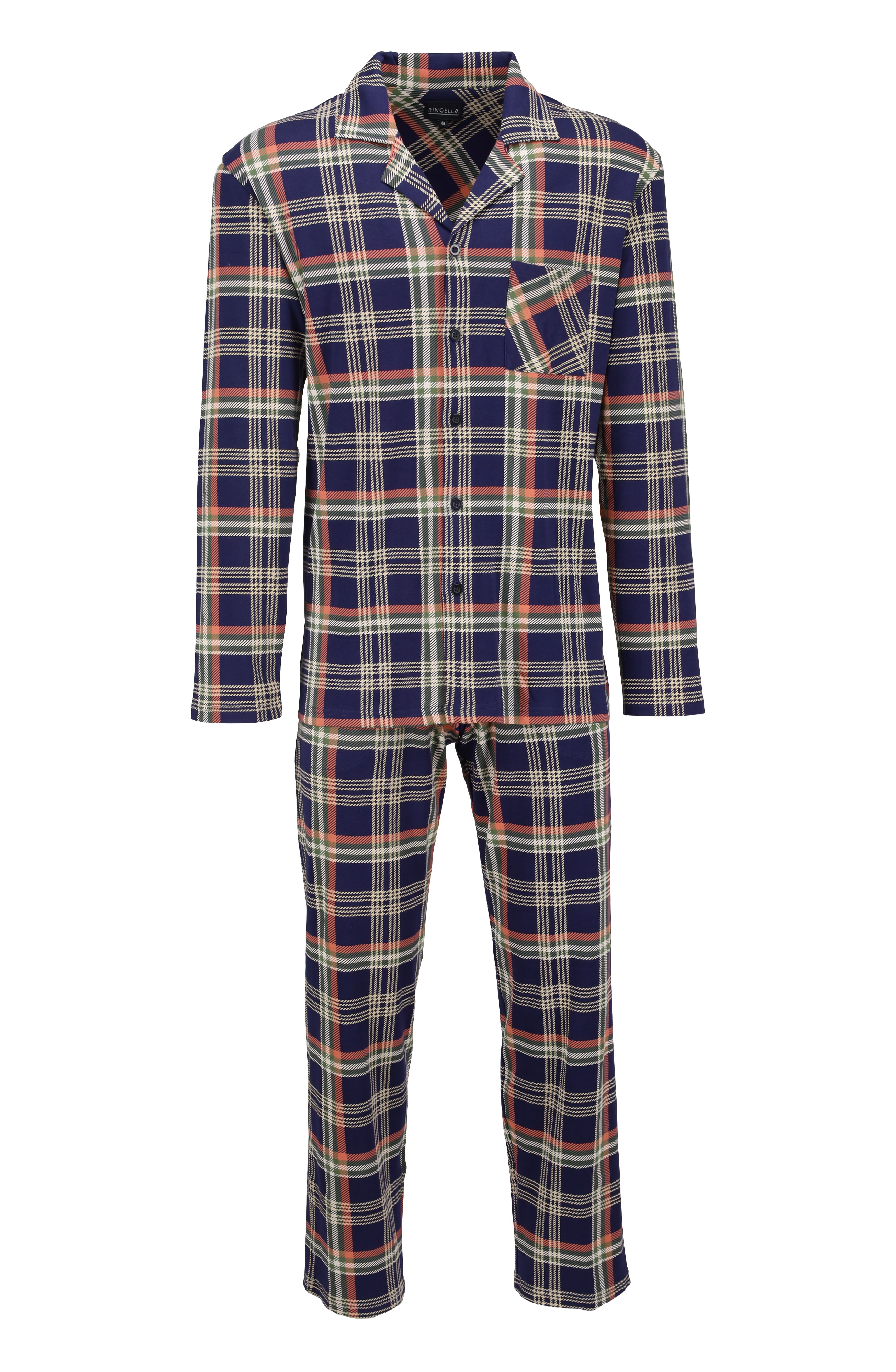 Durchgeknöpfter Pyjama im Karodessin