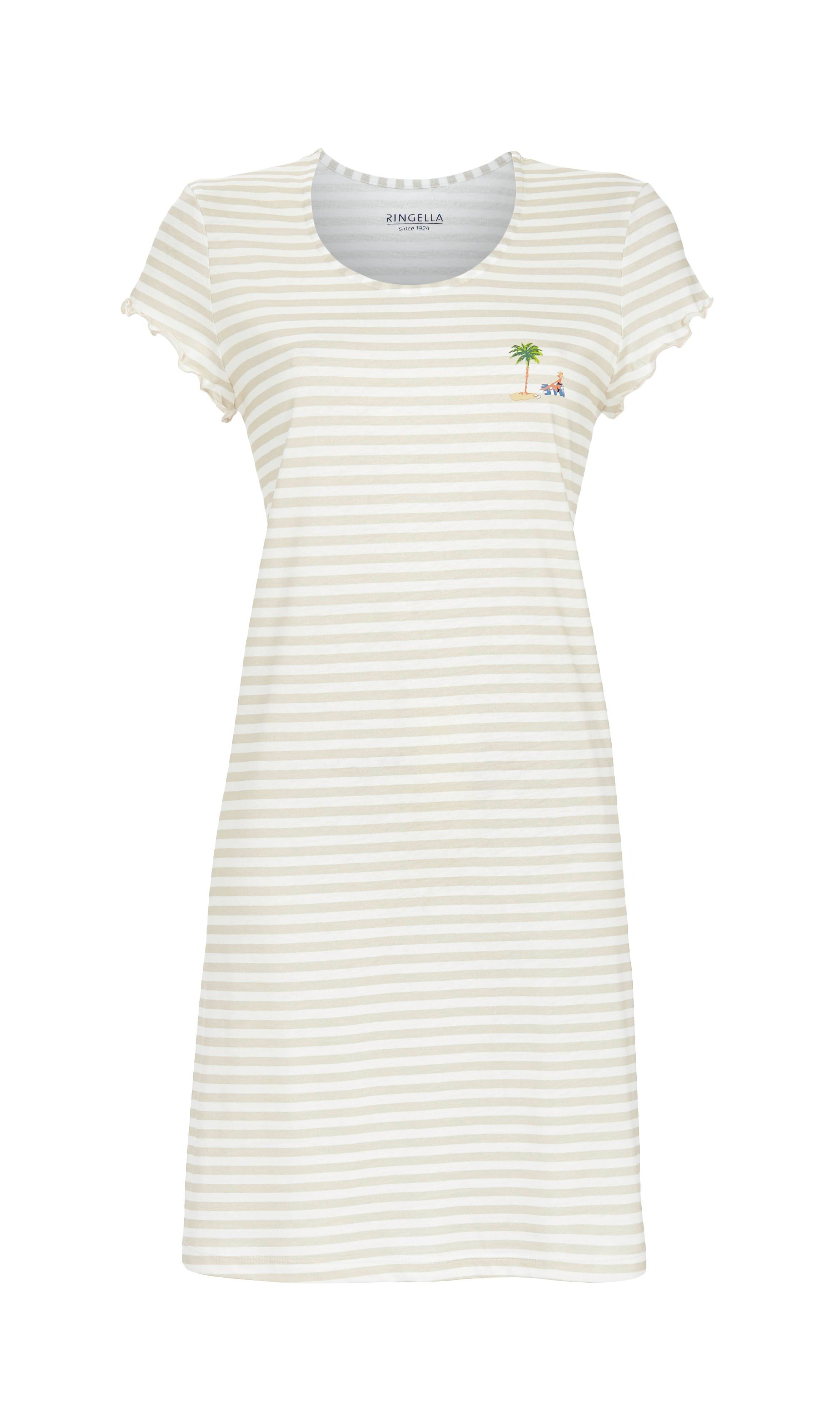 Geringeltes Bigshirt mit Motivdruck