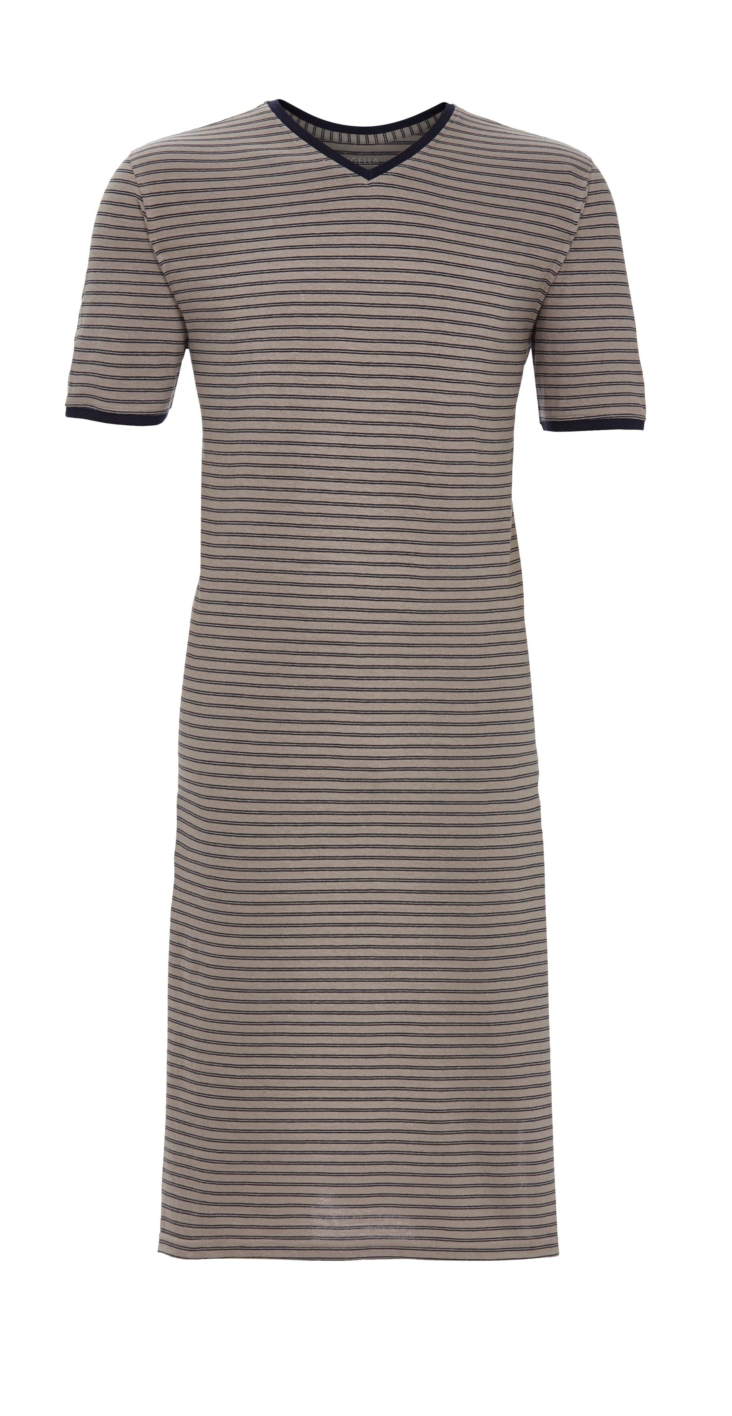 Geringeltes Nachthemd mit V-Ausschnitt