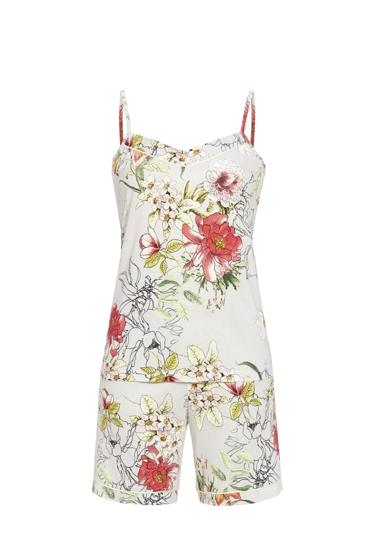 Floraler Sommertop mit Spaghettiträgern Rosa | Jardin by Birds of Love main image 0